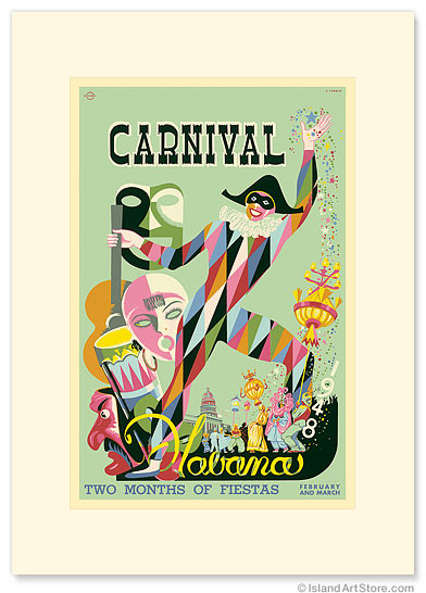 Cuba, Havana Carnival 1948 - Two Months of Fiestas by Enrique Caravia Montenegro - Premium Vintage Collectible Greeting Card