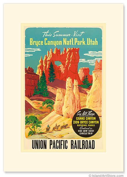 Bryce Canyon, Utah - Union Pacific Railroad - Premium Vintage Collectible Greeting Card Bryce Canyon, Utah - Union Pacific Railroad - Premium Vintage Collectible Greeting Card