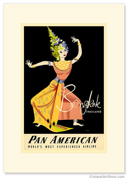 Pan Am Bangkok - Thai Dancer Thailand - Premium Vintage Collectible Greeting Card Pan Am Bangkok - Thai Dancer Thailand - Premium Vintage Collectible Greeting Card