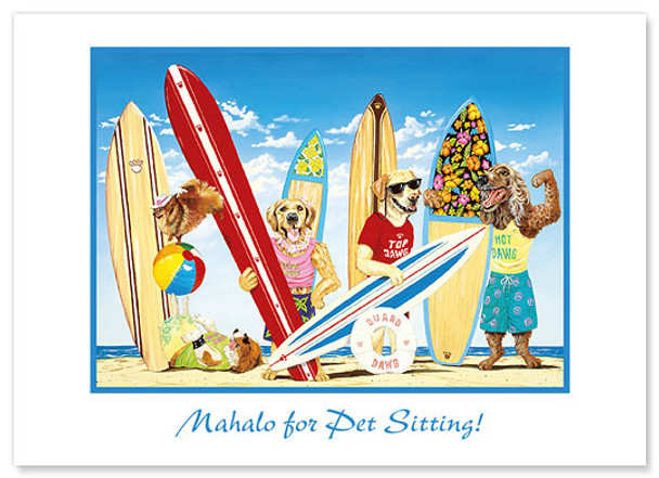K-9 Surf Club - Pet Sitting Greeting Card K-9 Surf Club - Pet Sitting Greeting Card
