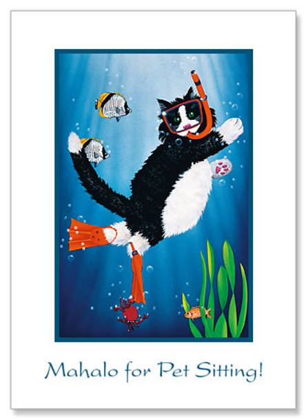 Snorkel Kitty - Pet Sitting Greeting Card Snorkel Kitty - Pet Sitting Greeting Card