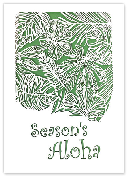 Season's Aloha Small Hibiscus - Laser Cut Holiday Greeting Card Season's Aloha Small Hibiscus - Laser Cut Holiday Greeting Card