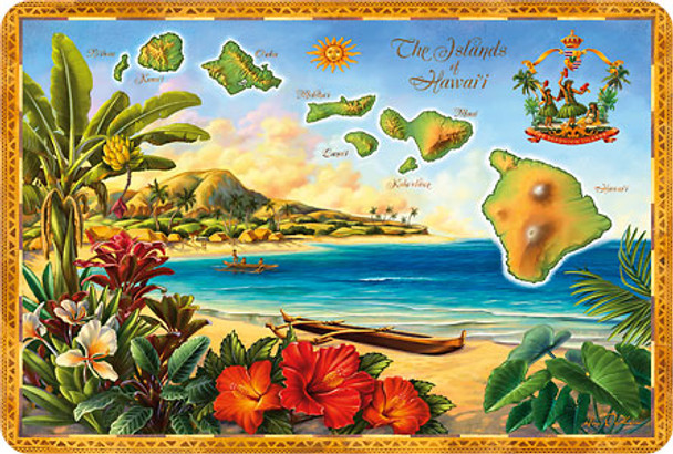 The Islands of Hawaii - Hawaiian Vintage Postcard The Islands of Hawaii - Hawaiian Vintage Postcard