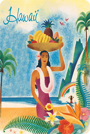 Hawaii - Visitors Travel Brochure - Vintage Travel Poster c.1952 - Hawaiian Vintage Postcard