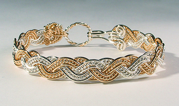 Wave Tapestry Alternating - Double Edged Flat Sinnet Bracelet - by Varsha Titus Wave Tapestry Alternating - Double Edged Flat Sinnet Bracelet - by Varsha Titus