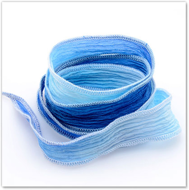 Blue-White Fade - Silk Wrap - Hawaiian Charm Blue-White Fade - Silk Wrap - Hawaiian Charm