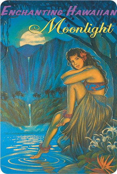 Enchanting Hawaiian Moonlight - Hawaiian Vintage Postcard Enchanting Hawaiian Moonlight - Hawaiian Vintage Postcard