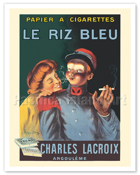 Le Riz Blue Cigarette Papers (Papier A Cigarettes) - c. 1913