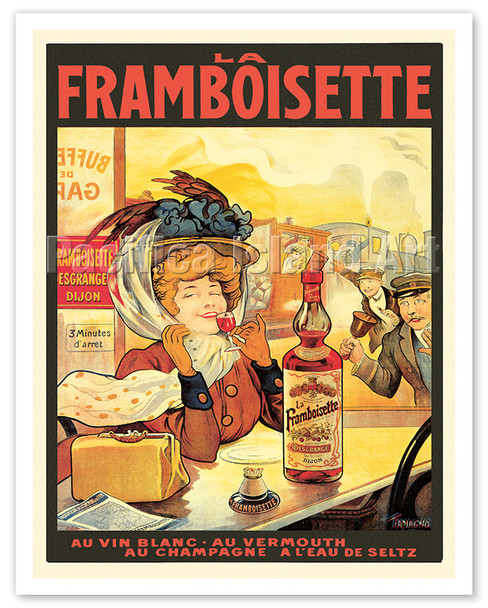 La Framboisette Raspberry Liquor - c. 1905