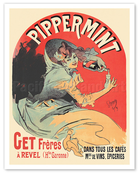 Get Fréres Pippermint - Peppermint Creme de Menthe Liqueur - c. 1899