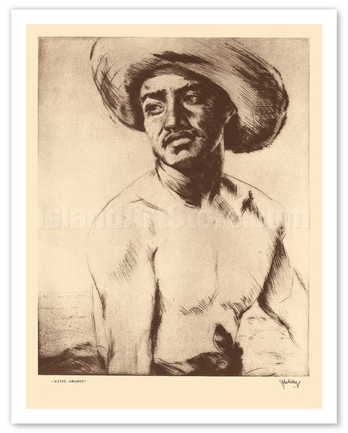 Kimo, Hawaii - Native Hawaiian Man - from Etchings and Drawings of Hawaiians - c. 1934