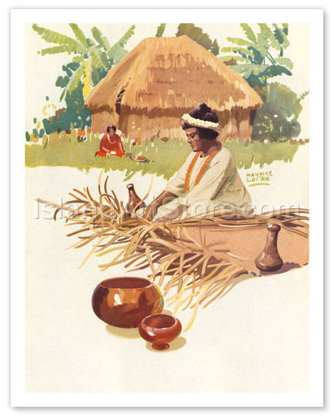 Hawaii Samoa Fiji Australia - Steamship SS Maui - Menu Cover - Poster by Maurice Lorand