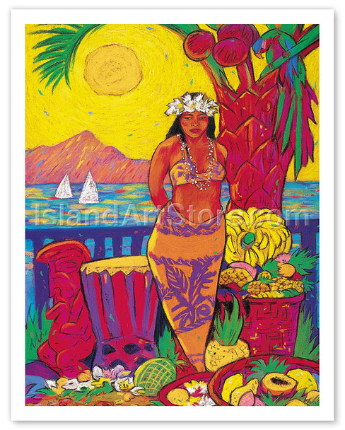 Hawaiian Seaside Market - Poster by Rick Sharp