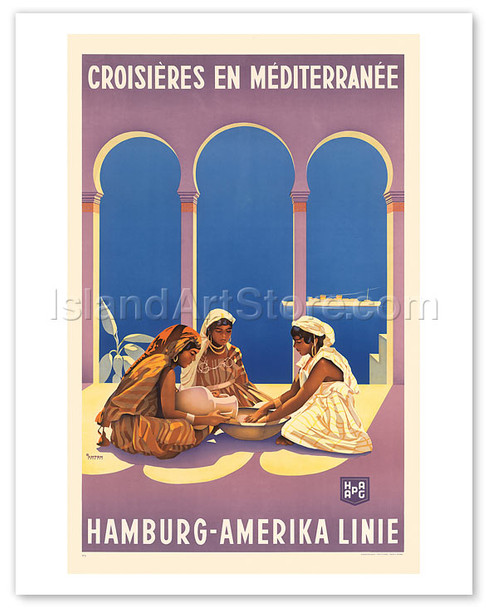 Hamburg Amerika Linie, Croisieres en Mediterranee - Poster by Ottomar Anton