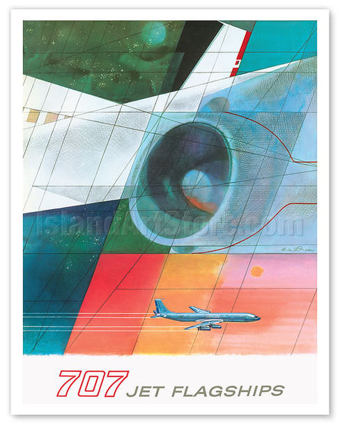 Boeing 707 Jet Flagships - c. 1957 - Poster by Herbert Danska