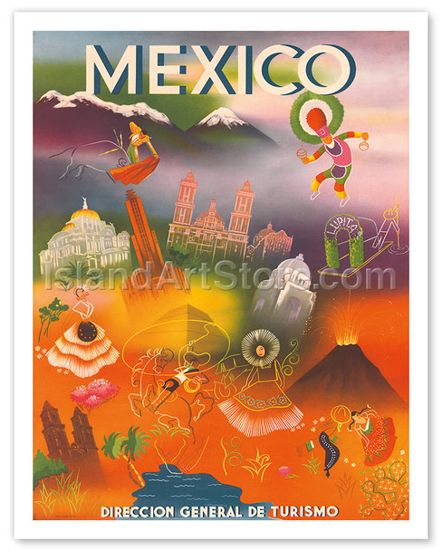 Direccion General de Turismo: Mexico - Vintage Travel Poster