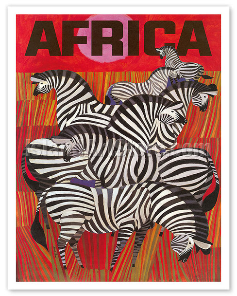 Africa - Zebra Safari - c. 1960's - Poster by David Klein