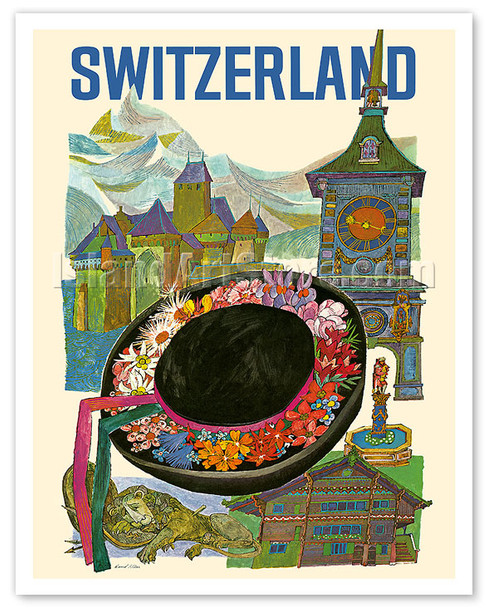 Switzerland - c. 1960's - Poster by David Klein