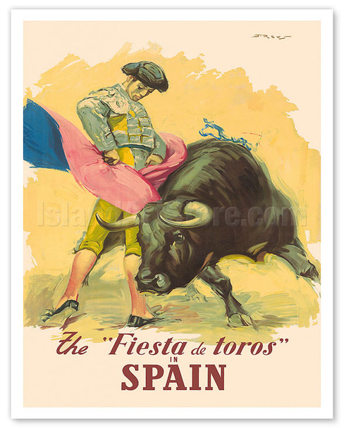 Spain - Festival of the Bulls - c. 1950's - Poster by Juan Reus