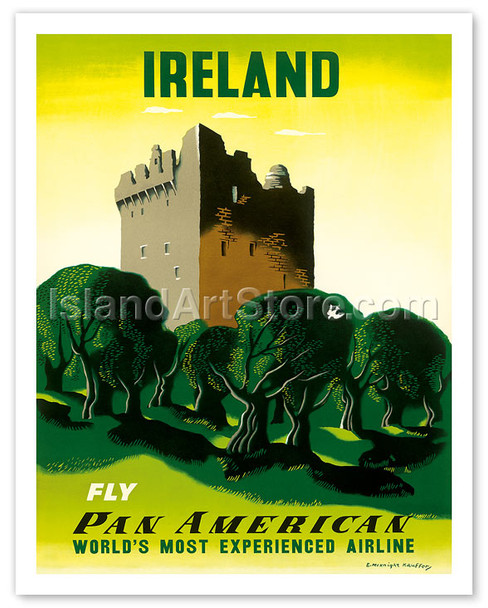 Pan Am Ireland Castle - Poster by Edward McKnight Kauffer