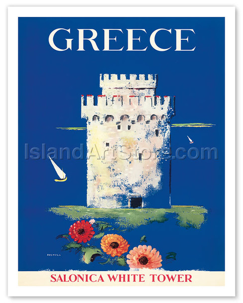 Greece, Salonica White Tower - Thessaloniki Macedonia - Poster by James Boswell