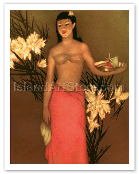 Banana Girl, Royal Hawaiian Hotel Menu - Poster by John Melville Kelly