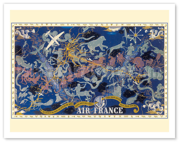 Celestial Route Planisphere - In All The Skies - Zodiac Signs - c. 1938