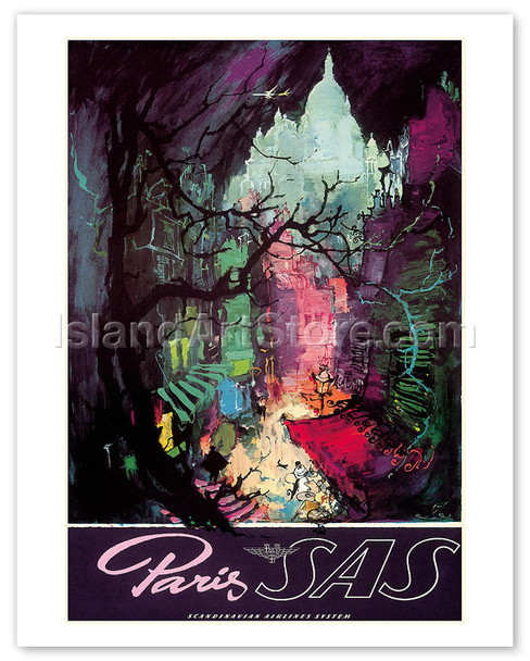 Paris - Scandinavian Airlines SAS - Poster by Otto Nielsen