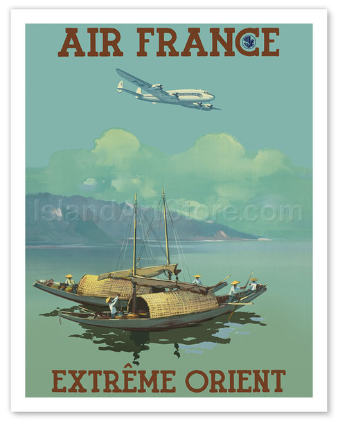 Extrême Orient (The Far East) - Oriental Fishing Sail Boats - Poster by Vincent Guerra