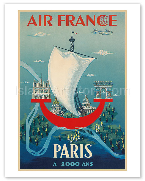 Paris a 2000 Ans (2000 Years Old) - Aviation - Poster by J. Bilon
