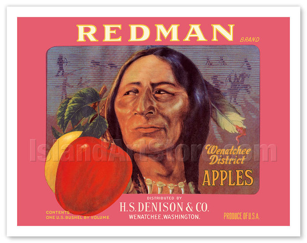 Redman Apples - Wenatchee District, Washington - H. S. Denison & Company - c. 1930's - Vintage Fruit Advertisement