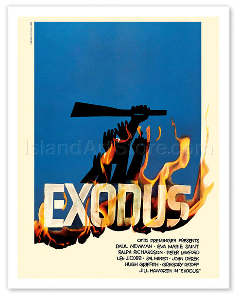 Exodus Motion Picture - Jewish state of Israel - Poster by Saul Bass