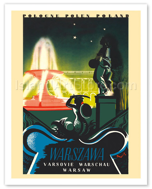 Warsaw Poland - Saxon Palace Gardens Fountain - Warszawa, Varsovie, Warschau - Pologne, Polen - Poster by Tadeusz Gronowski