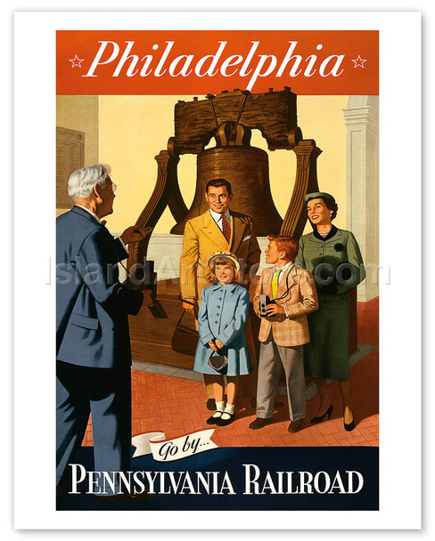 Philadelphia - Go by... Pennsylvania Railroad - Poster by Kirt Baab