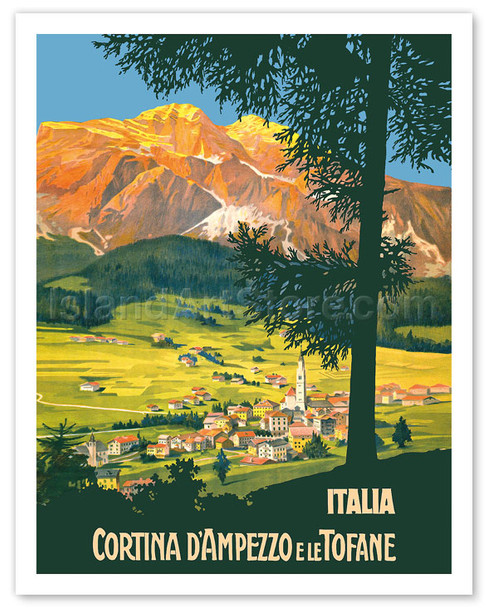 Cortina d'Ampezzo (Cortina) e le (and the) Tofane Mountains - Italia (Italy) - Pacifica Island Art
