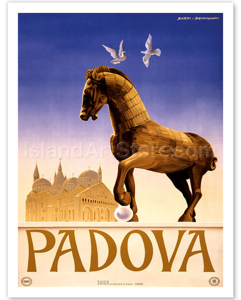 Padova, Italy - Trojan Horse - The Pontifical Basilica of Saint Anthony of Padua - Poster by Lamberto Barbi - Giorgio Benvignati
