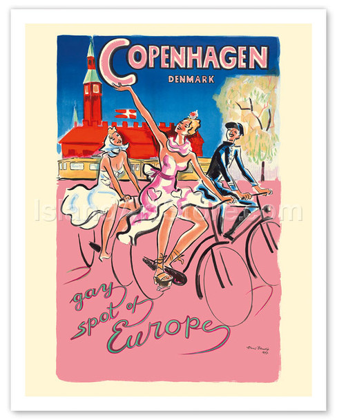 Copenhagen, Denmark - Gay Spot of Europe - Poster by Hans Bendix