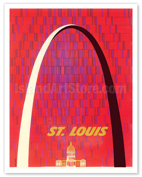 St. Louis, USA - The Gateway Arch Monument - c. 1950's - Poster by David Klein