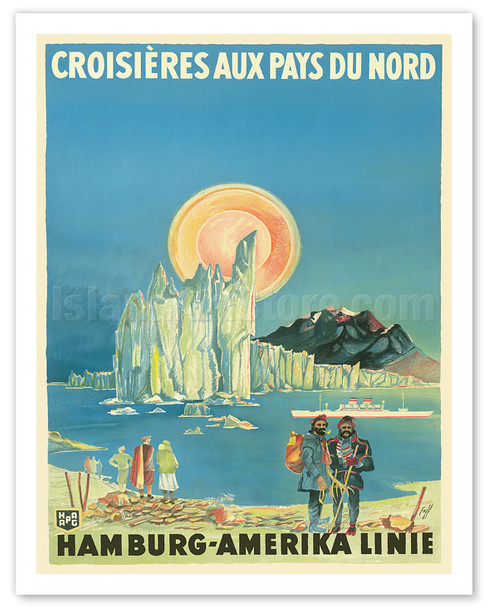 Cruises to Northern Countries - North Pole and the Arctic - Hamburg-American Line HAPAG - Poster by Albert Füss