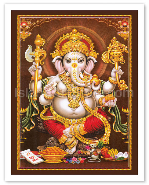 Lord Ganesha - Hindu Elephant Headed Deity - God of Wisdom, Knowledge and New Beginnings - Hindu Deity