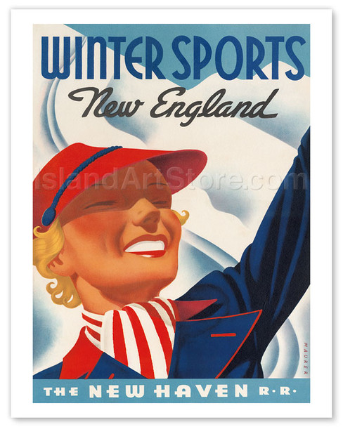 New England - Winter Sports - The New Haven Railroad - Poster by Sascha Maurer