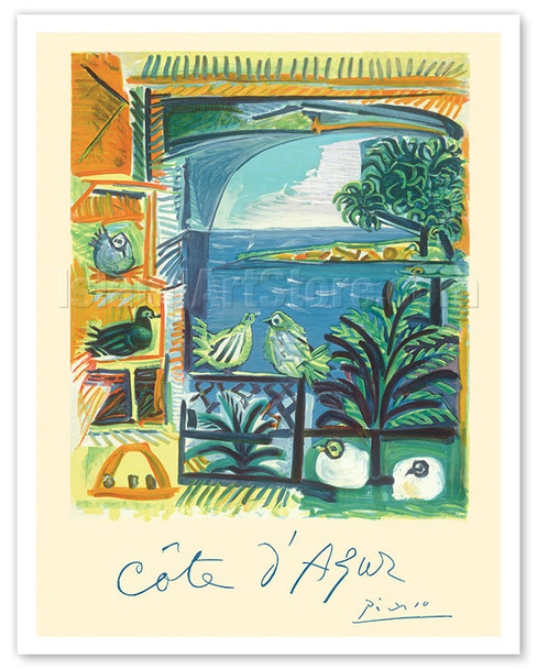 Côte d’Azur - Picasso’s Studio Pigeons Velazquez - c. 1962 - Poster by Pablo Picasso