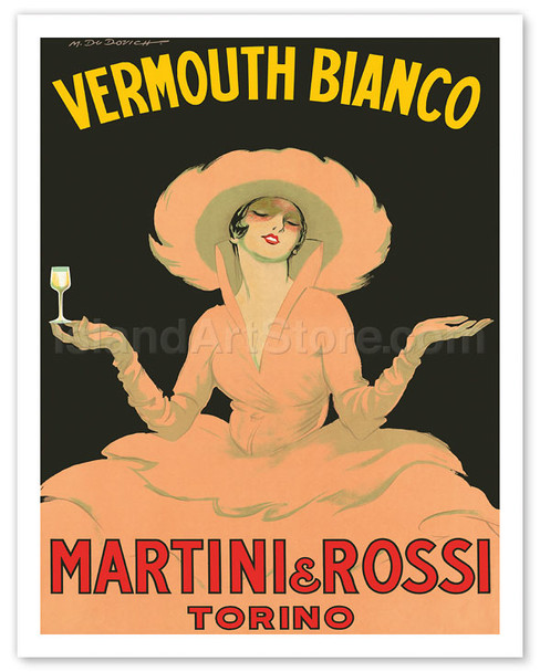 Vermouth Bianco - Martini & Rossi - Torino (Turin), Italy - Poster by Marcello Dudovich