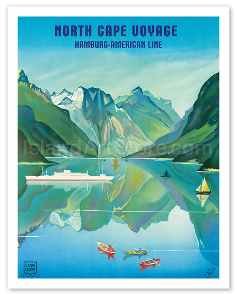 North Cape Voyage - Hapag-Lloyd Cruises - Norway Fjord Cruise - HAPAG (Hamburg-American Line) - Poster by Albert Füss