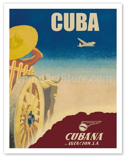 Cuba - Cubana de Aviación S.A. - Cubana Airlines - Vintage Airline Travel Poster