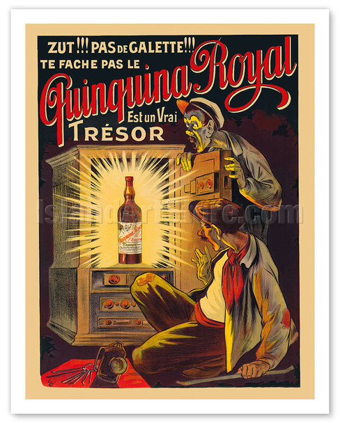Quinquina Royal - French Liqueur - Est un Vrai Trésor (Is a Real Treasure) - Poster by Eugène Ogé