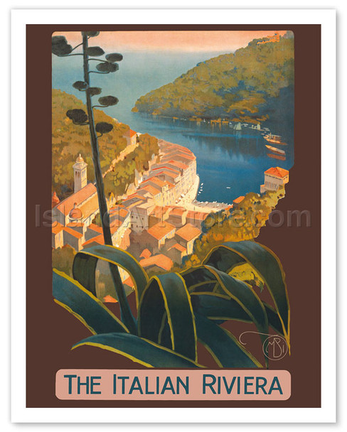 The Italian Riviera - Portofino, Italy - Poster by Mario Borgoni