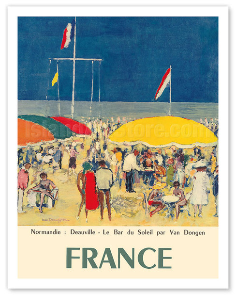 France - Deauville, Normandie (Normandy) - Le Bar du Soleil (The Sunshine Bar) - Poster by Kees van Dongen