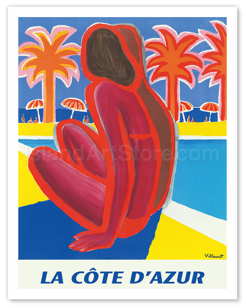 La Côte d'Azur - South of France - French Riviera - Poster by Bernard Villemot