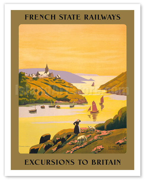 Excursions to Britain - French State Railways - Poster by Pierre Ladureau